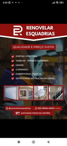 Manutenção e fabricação de esquadrias em geral