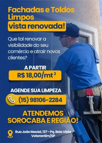 Limpeza e conservação de Toldos e Fachadas em geral