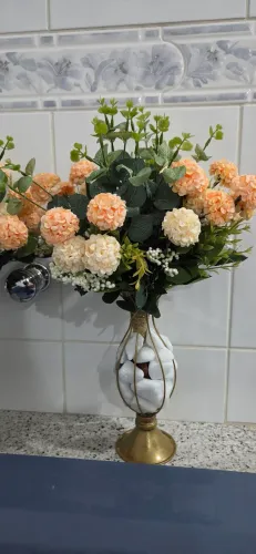 Jarro vaso de flores artificiais 