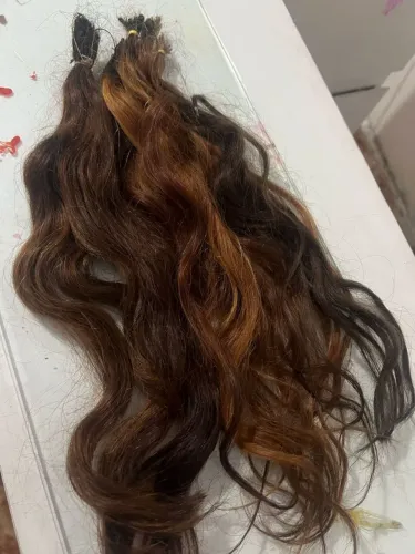 Mega Hair Castanho Claro com Mechas