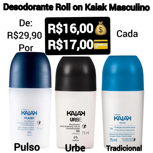 Desodorante Roll on Kaiak Masculino - Natura