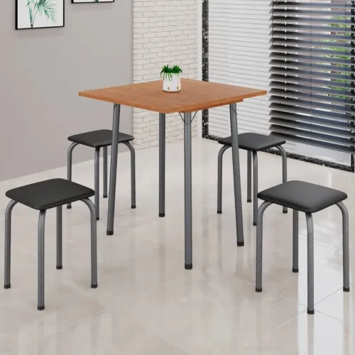 MESA DOBRÁVEL COMPACTA com 4 banquetas