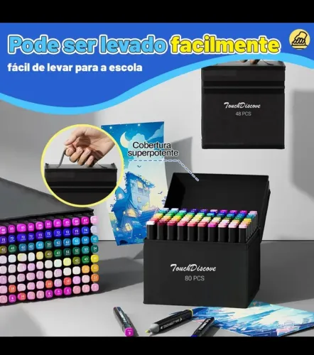 Kit Canetas TouchDiscover - 80 Cores
