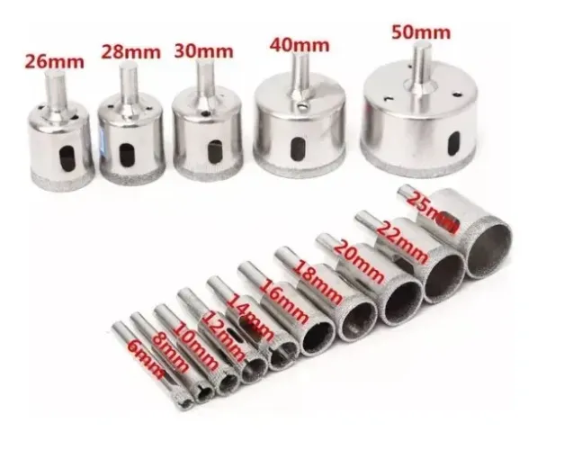 Serras Copo Diamantadas BX para vidro mármore granito pisos cerâmica 15 Peças de 6mm-50mm