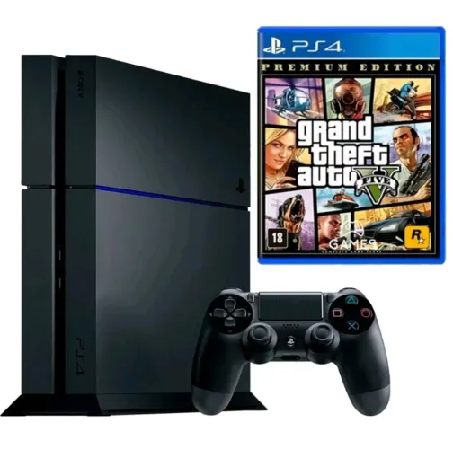 PS4 1TB c/ GARANTIA + GTA V - Temo LOJA FÍSICA
