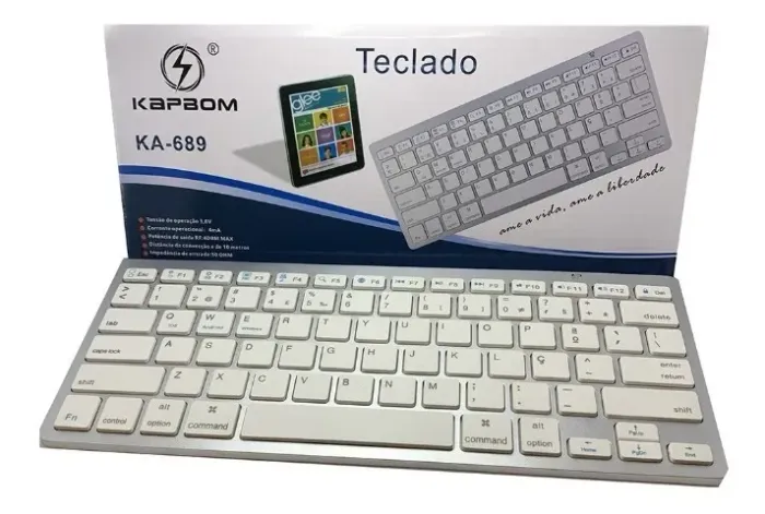 Teclado Sem Fio Kapbom KA-689 - Branco ou Preto