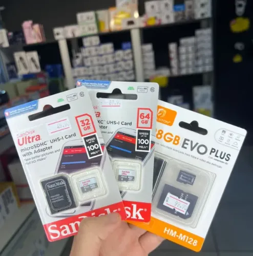 Cartões MicroSD SanDisk e H'maston - 32GB, 64GB e 128GB