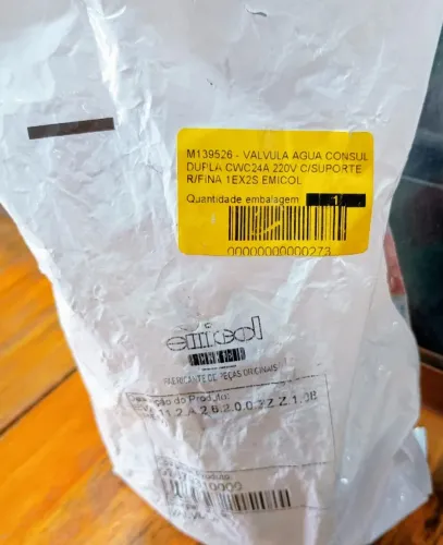 Válvula p/ entrada de água dupla CWC 24A 220V c/ Suporte rosca fina EMICOL
