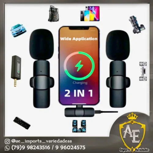 Microfone lapela para Android e iPhone