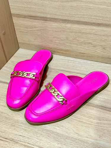 37/38 Mule em Couro - Arezzo - Rosa Pink - Sapatilha