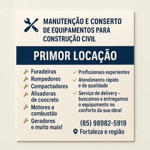 Equipamento de Obra com Defeito? A Gente Conserta!