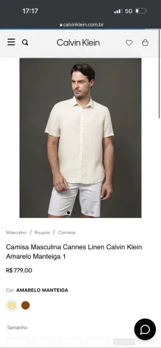Camisa linho Calvin Klein