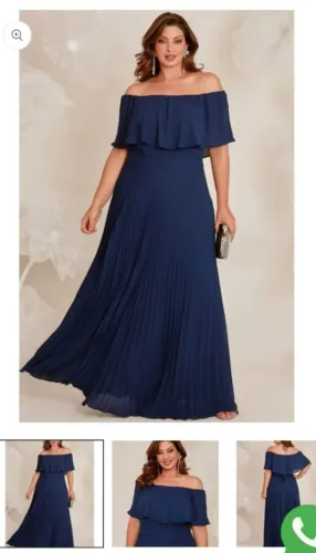 Conjunto com Vestido para casamento, bolsa e sandália.