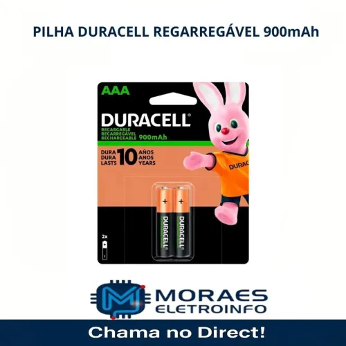 Pilha recarregável Duracell AAA 900mAh