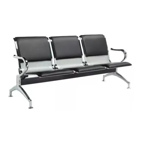 Longarina Aeroporto Estofada 3 Lugares Cor Cromada Conforto Resistente Modelo 33111
