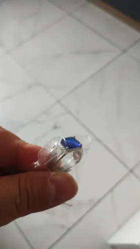 Anel em prata 925 pedra azul 