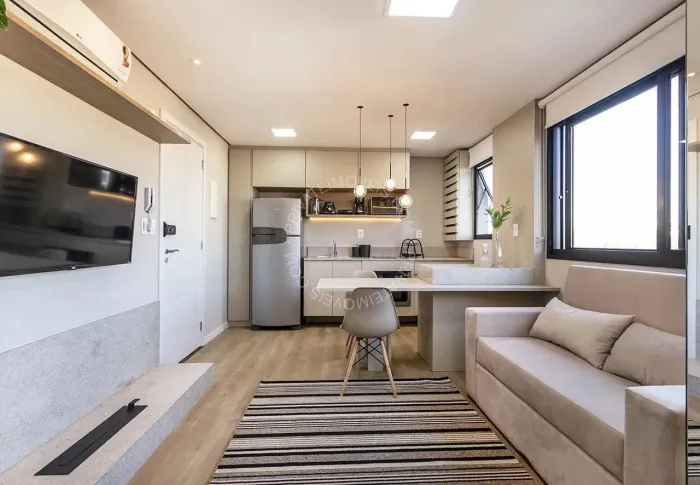Apartamento mobiliado para alugar no Farroupilha com 1 quarto (1 suíte)