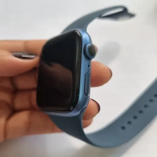 Apple Watch 7 45mm Gps Bat 100% Azul Brinde + Garantia S7 