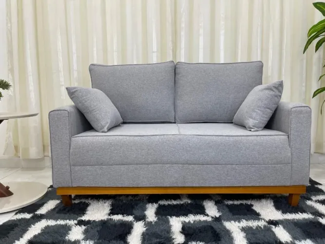 Sofá 2 lugares Slim 1.40m -Linho Entrega Rápida