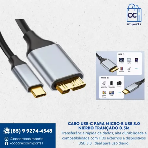Cabo USB-C para Micro-B USB 3.0 Nierbo