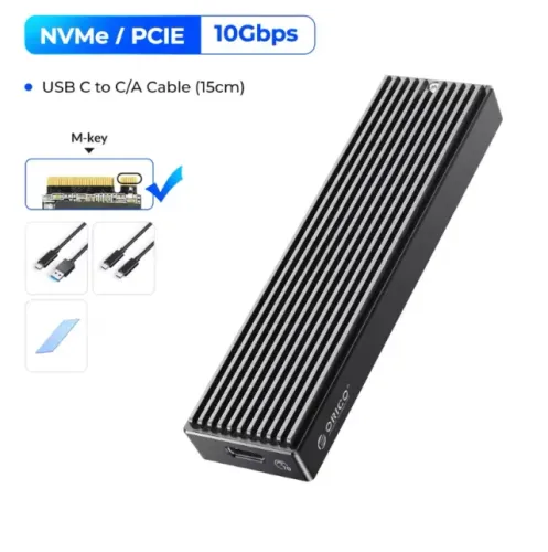 Case externo Orico para SSD m.2 Nvme USB C, 10gbps 