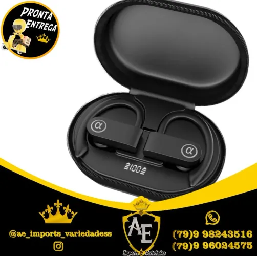 Fone de ouvido Bluetooth com design esportivo