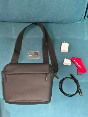 Bolsa bag para drone dji com carregador e cartão de memória