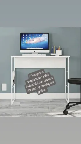 Mesa para computador estilo industrial