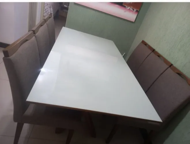 Mesa de jantar retangular 6 lugares