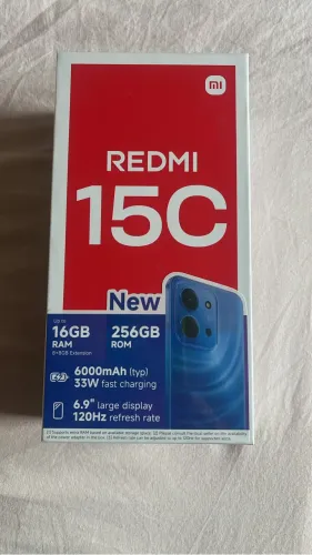 Celular novo na caixa, lacrado, xiaomi redmi 15C 256GB 16gB ram tela de 6,9?