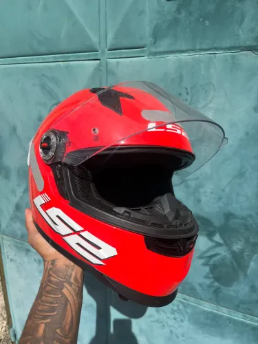 CAPACETE LS2 CLASSIC S MONOCOLOR BRIGHT VERMELHO