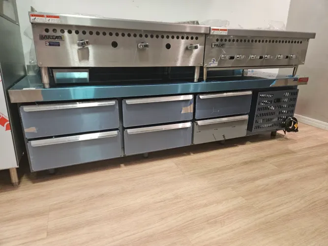 balcão refrigerado de 6 gavetas total inox