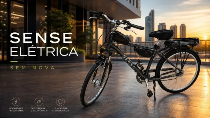 Bicicleta Seminova Elétrica Sense e Acessórios