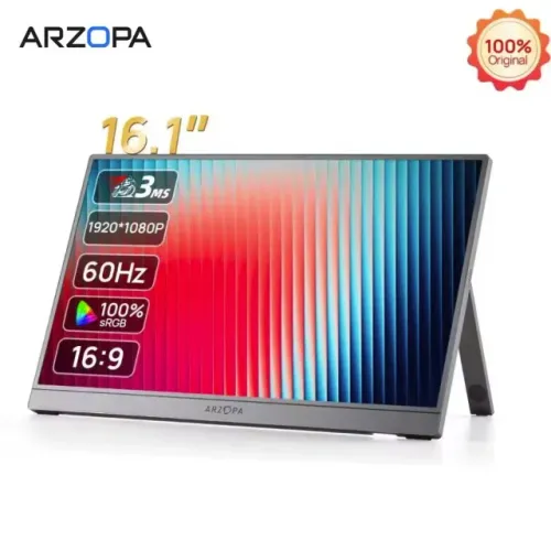 Monitor Portátil Arzopa Z1C 16.1" IPS, 1080P FHD, HDR10, 60Hz, 8bit, 100% Srgb, 12x 45,57