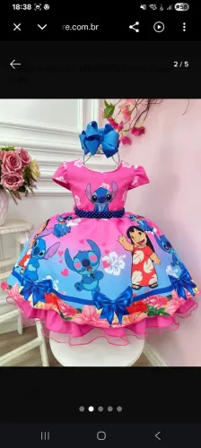 VESTIDO LUXO STITCH 4/6 anos