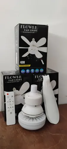 Ventilador de Teto e Lâmpada Led, 42cm Branco Controle Remoto Bivolt Silencioso