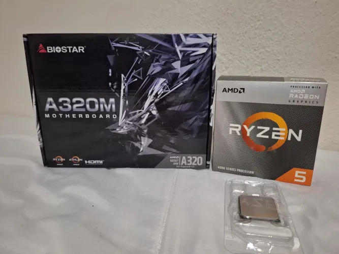 Kit Ryzen 5 4600G + Placa mãe Biostar A320MH 2.0 COM CAIXA ORIGINAL