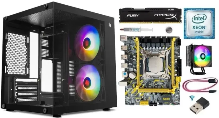 Kit Placa Mãe Intel X99 Xeon E5 2680 V4 8gb Com Gabinete