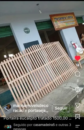 Porteira de madeira maciça