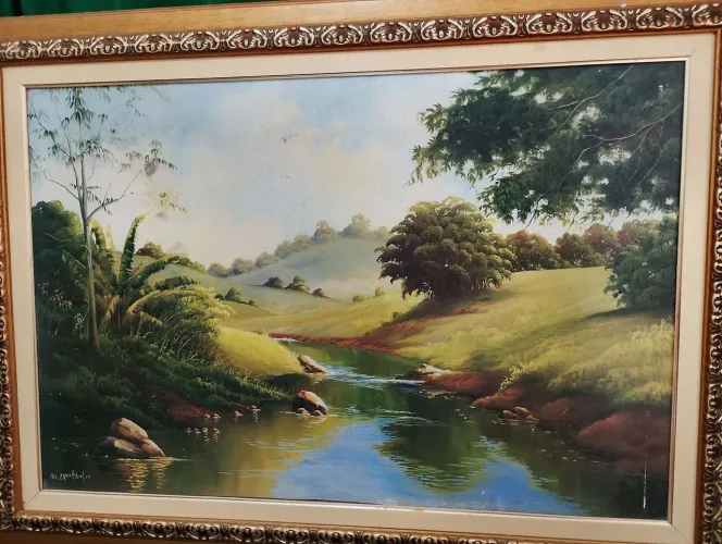 Quadro Óleo Sobre Tela Original - Nil Camargo (107x77cm) c/ Moldura Clássica