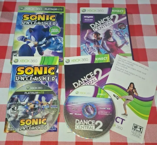 Sonic Unleashed + Dance Central 2 (Xbox 360) Originais 