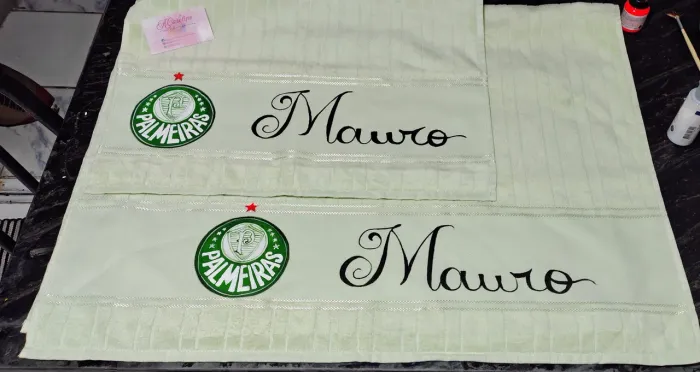 Conjunto de toalhas Dolher do Palmeiras personalizado com nome
