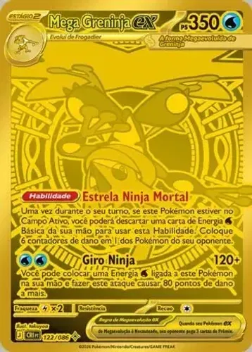 Mega Greninja ex Dourado 122/086 - Pokémon TCG Português