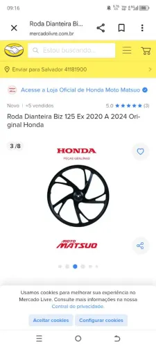 Roda original dianterar da biz 125 ano 2023