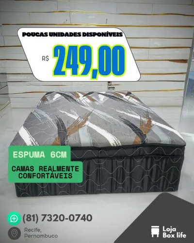 Cama box casal 6cm com garantia