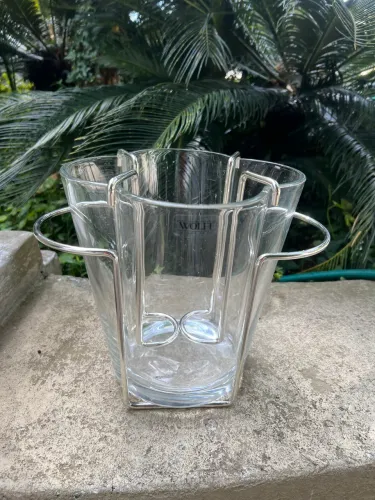 Balde de gelo Wolff cristal e prata 