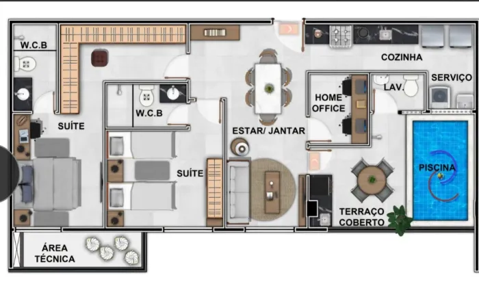 Cobertura FACILITADA com 2 suítes na Ponra Verde