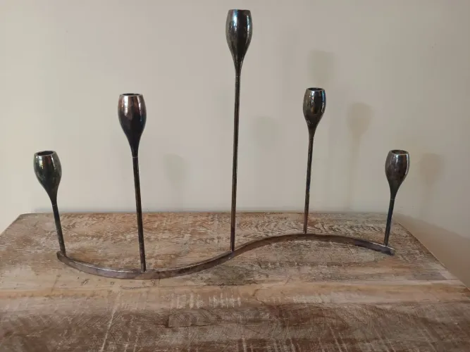 Castiçal - Candelabro de prata Wolff para 5 velas