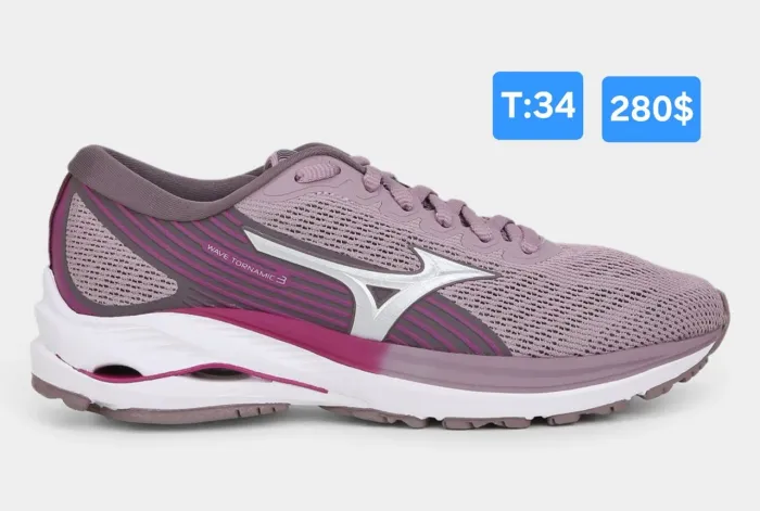 Tênis da Mizuno Wave Tornamic tamanho 34 original