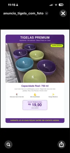 Tigelas de 700 para açaí e sorvete